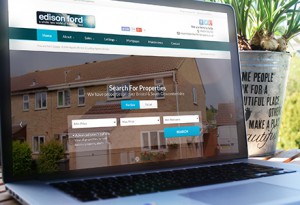 Home page of Edison Ford Property on a laptop